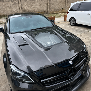 2012-2018 Mercedes CLS-Class/CLS63 AMG Glass Engine Cover Carbon Fiber Hood | C218/W218