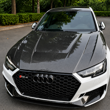 2017-2025 Audi A4/S4/RS4 V Style Carbon Fiber Hood | B9/B9.5