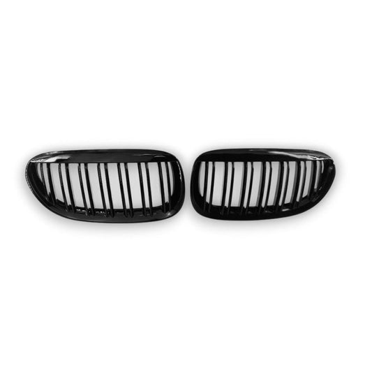 2005-2010 BMW 6-Series/M6 Dual Slat Kidney Grilles | E63/E64 Gloss Black Kidney Grilles
