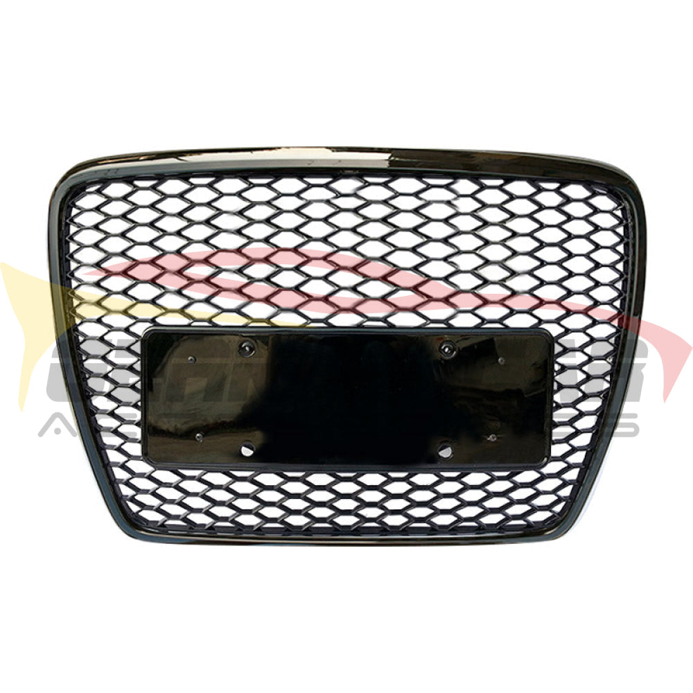 2005-2011 Audi Rs6 Style Honeycomb Grille | C6 A6/S6 Black Frame Mesh Front Grilles