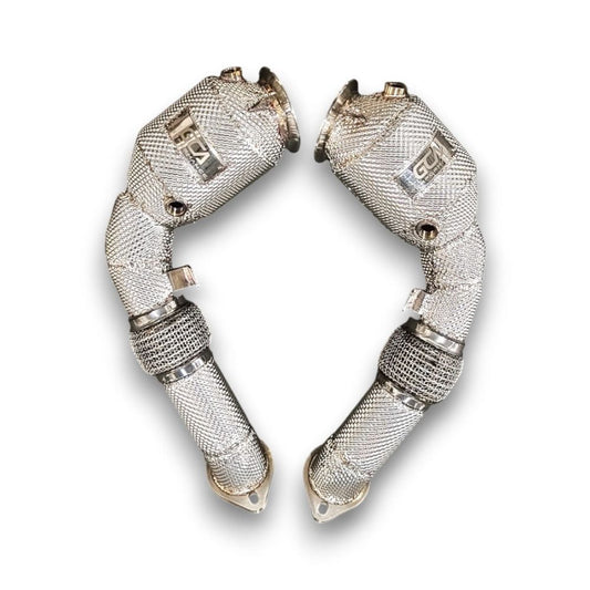 2008-2011 BMW 750i Downpipes | F01/F02 Flange Connection Yes Heat Shield / Racing Downpipe (No Cat) Downpipes