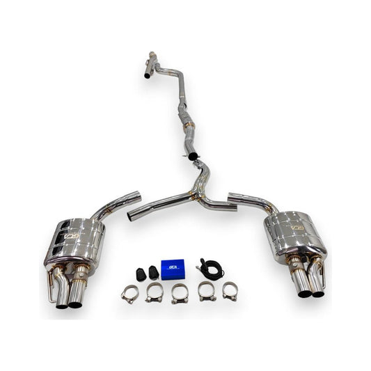 2008-2014 Mercedes C-Class Valved Sport Exhaust System | W204 Stainless Steel Exhaust / Chrome Tips Exhausts