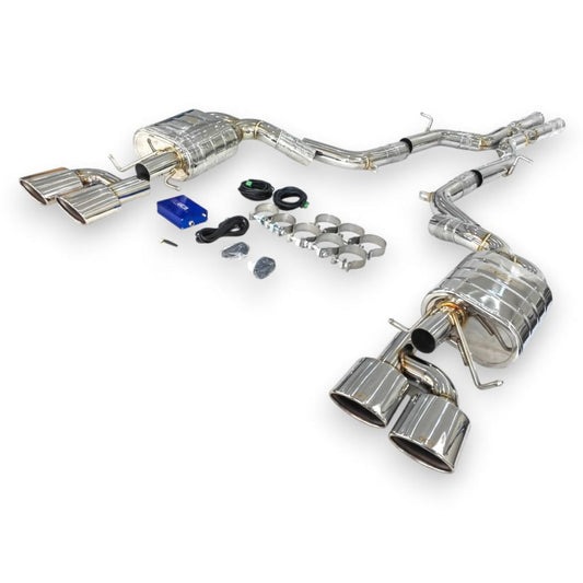 2009-2015 Mercedes C63 AMG Valved Sport Exhaust System | W204 Stainless Steel Exhaust / Chrome Tips Exhausts