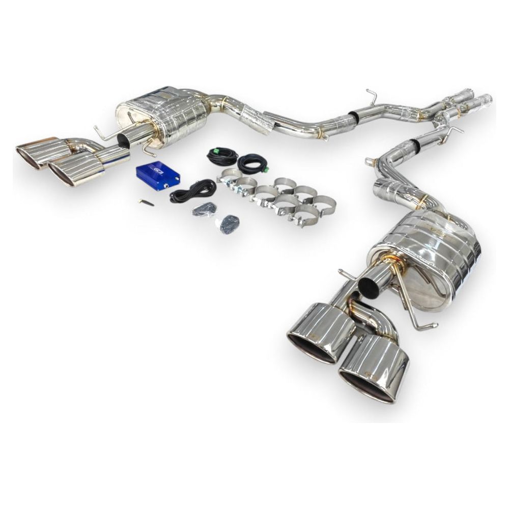 2009-2015 Mercedes C63 AMG Valved Sport Exhaust System | W204 Stainless Steel Exhaust / Chrome Tips Exhausts