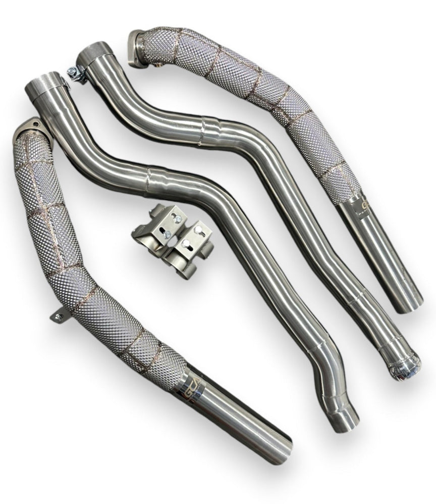 2012-2016 Mercedes E63 Amg Downpipes | W212 Yes Heat Shield / Racing Downpipe (No Cat) Front Race