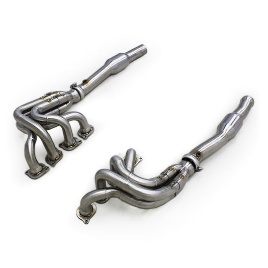2010-2015 Mercedes SLS AMG Long Tube Headers & Downpipes | C197/R197 Yes Heat Shield / Racing Headers (No Cat) Downpipes