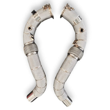 2008-2015 BMW 750i Downpipes | F01/F02 Yes Heat Shield / Racing Downpipe (No Cat) Downpipes