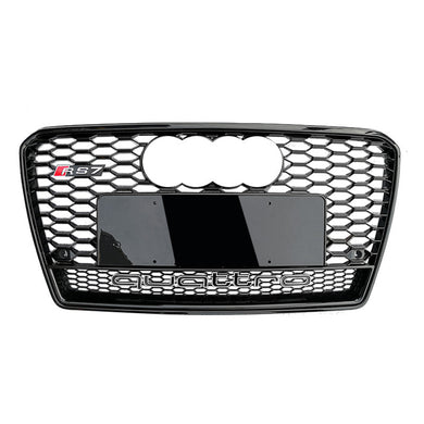 2012-2015 Audi Rs7 Honeycomb Grille With Quattro In Lower Mesh | C7 A7/s7 Black Frame Net Emblem /