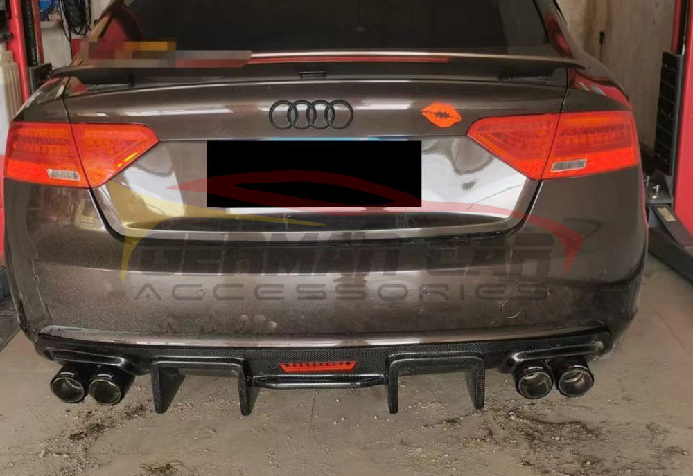 2013-2017 Audi A5 Carbon Fiber Diffuser with LED Brake Light | B8.5 A5 Rear Diffusers