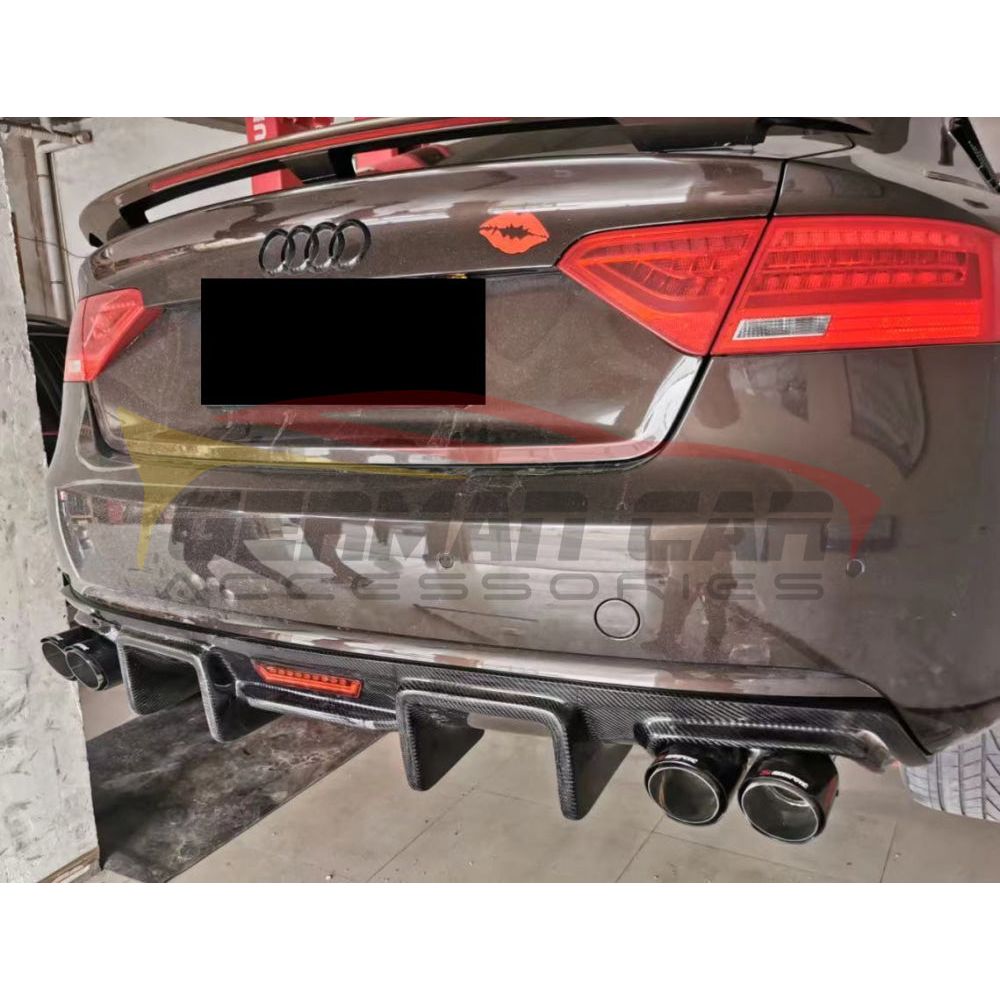 2013-2017 Audi A5 Carbon Fiber Diffuser with LED Brake Light | B8.5 A5 Rear Diffusers
