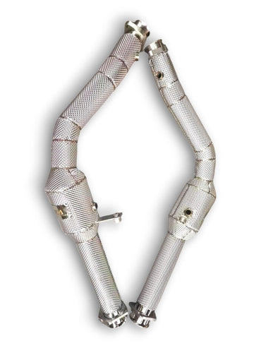 2013-2018 Mercedes G63 AMG Downpipes | W463 Yes Heat Shield / 200 Cell Euro 6 Sport High Flow Cat Downpipes