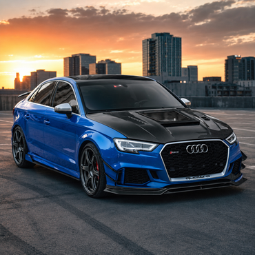 2014-2020 Audi A3/S3/RS3 Glass Engine Cover Carbon Fiber Hood | 8V/8V.5