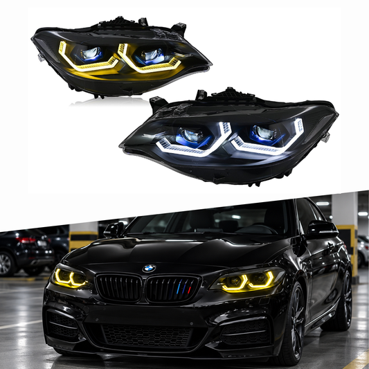 2014-2021 BMW 2-Series/M2 Yellow-White DRL Laser LED Headlights | F22/F23/F87