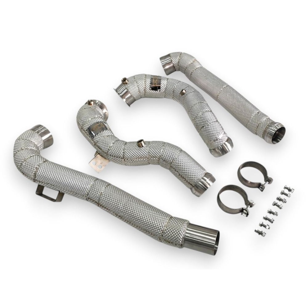 2015-2021 Mercedes AMG GT/GTS/GTR/GTC Downpipes | C190 Coupe Yes Heat Shield / Racing Downpipe (No Cat) Downpipes