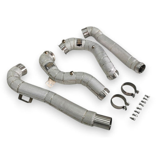 2015-2021 Mercedes AMG GT/GTS/GTR/GTC Downpipes | C190 Coupe Yes Heat Shield / Racing Downpipe (No Cat) Downpipes