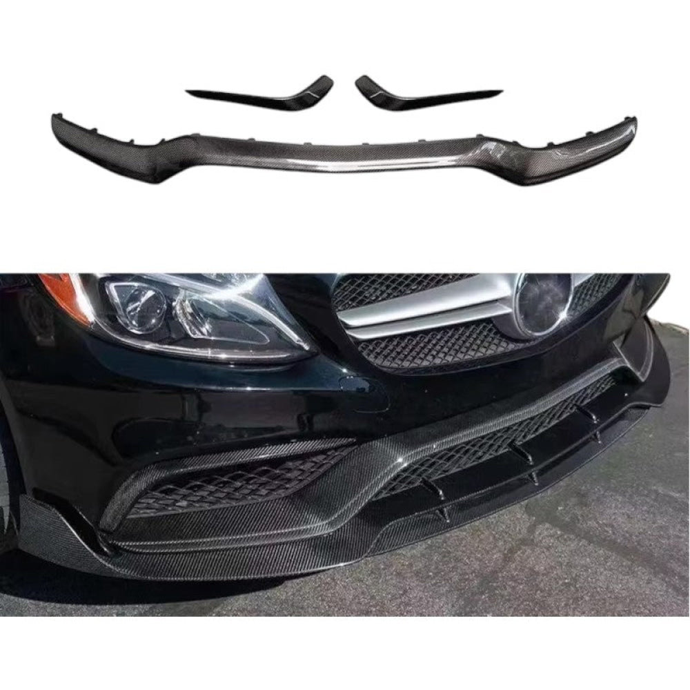 mercedes c class front lip 2015-2021 Mercedes-Benz C63 AMG Carbon Fiber Middle Front Bumper Lip