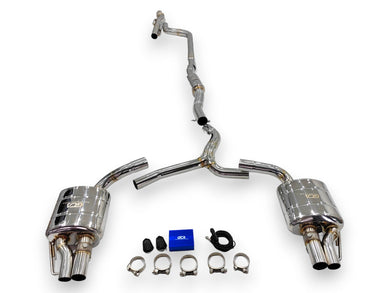 2015-2023 Mercedes C-Class Valved Sport Exhaust System | W205 Stainless Steel / Chrome Tips
