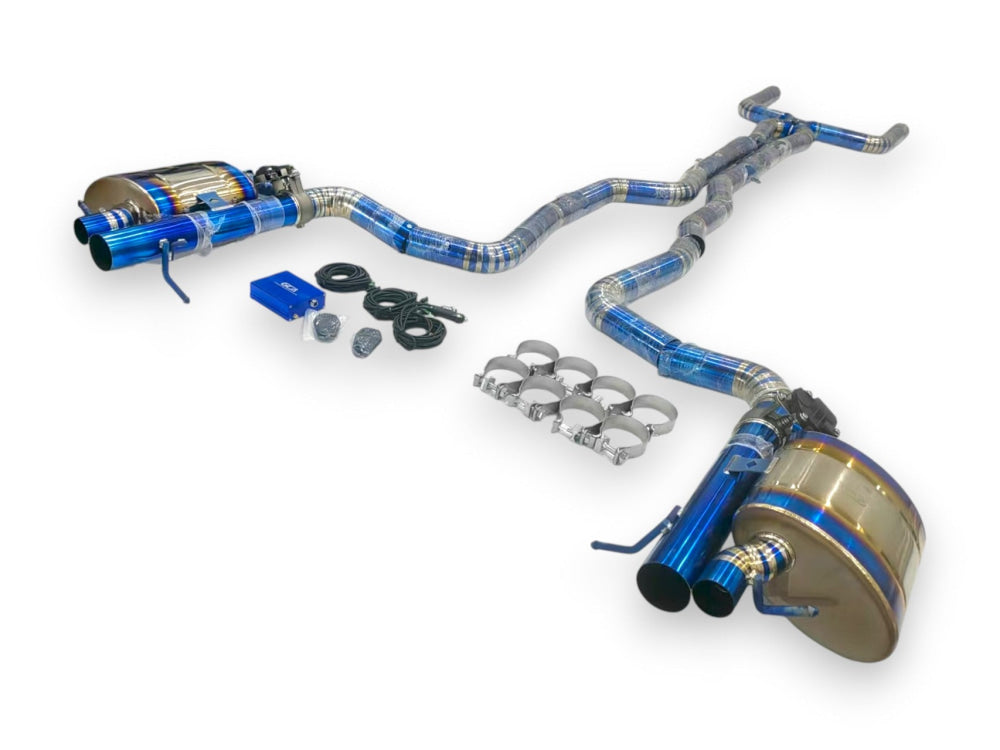 2015 2023 Mercedes C63 AMG Valved Sport Exhaust System | W205 Titanium Exhaust / Chrome Tips Exhausts