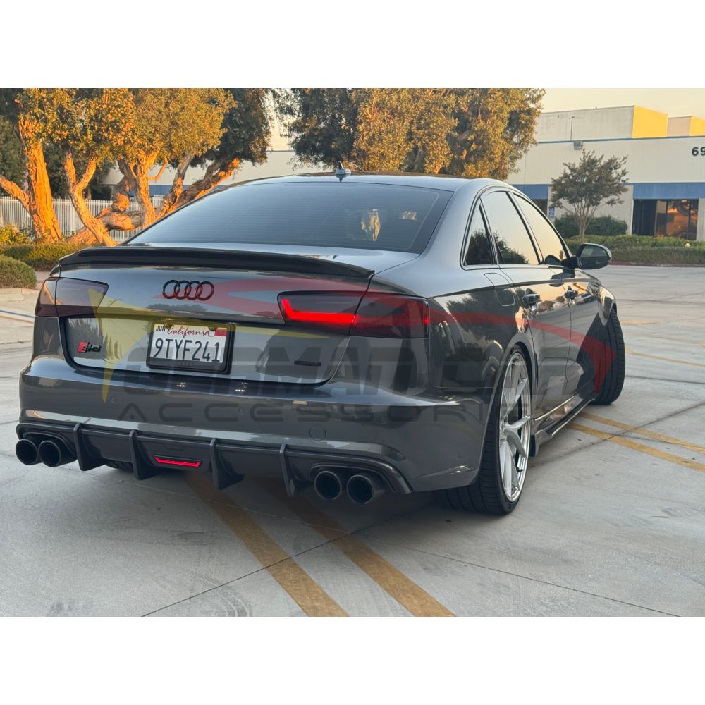 2016-2018 Audi A6/S6 Carbon Fiber Aggressive KB Style Diffuser with LED Brake Light | C7.5 A6/S6 Rear Diffusers