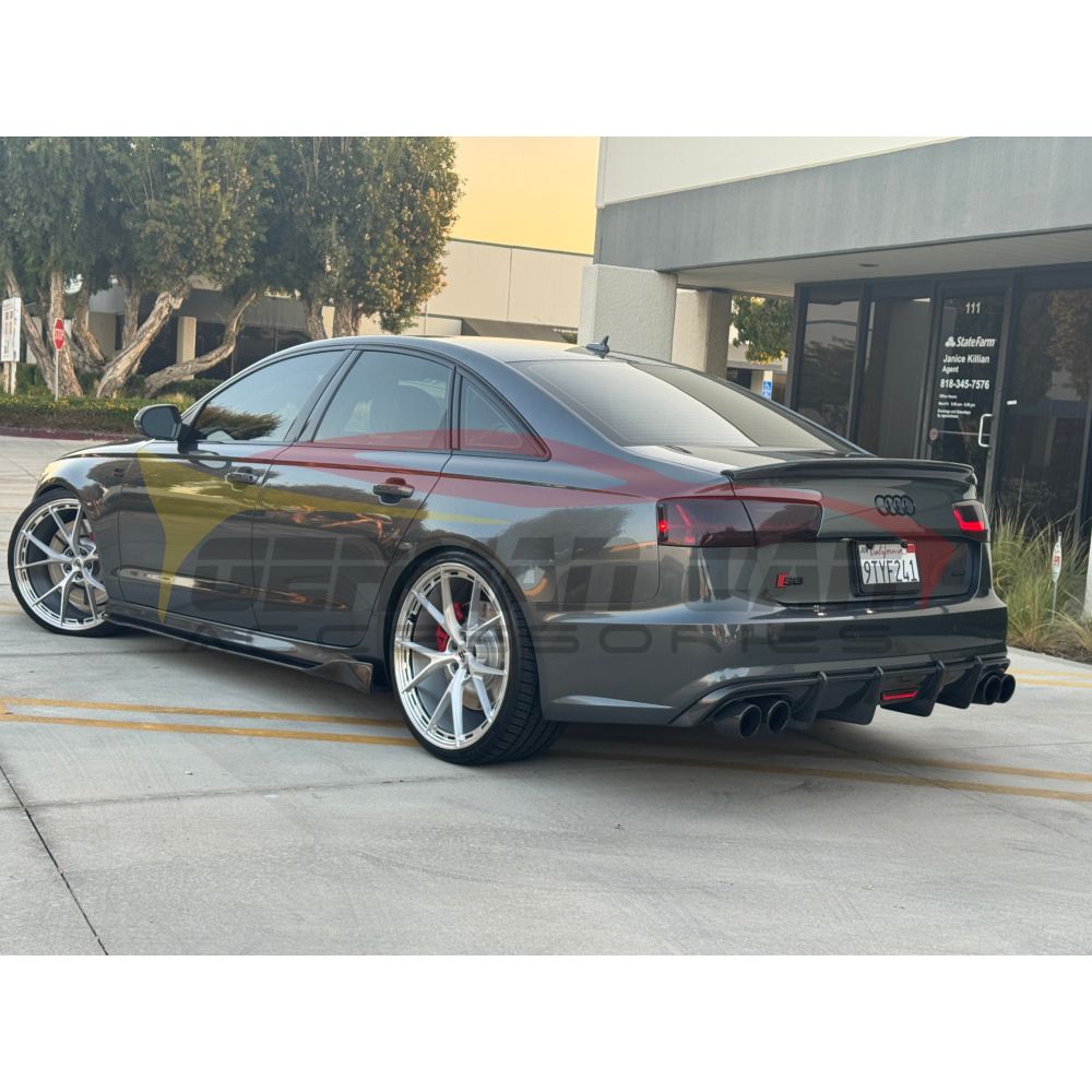 2016-2018 Audi A6/S6 Carbon Fiber Aggressive KB Style Diffuser with LED Brake Light | C7.5 A6/S6 Rear Diffusers