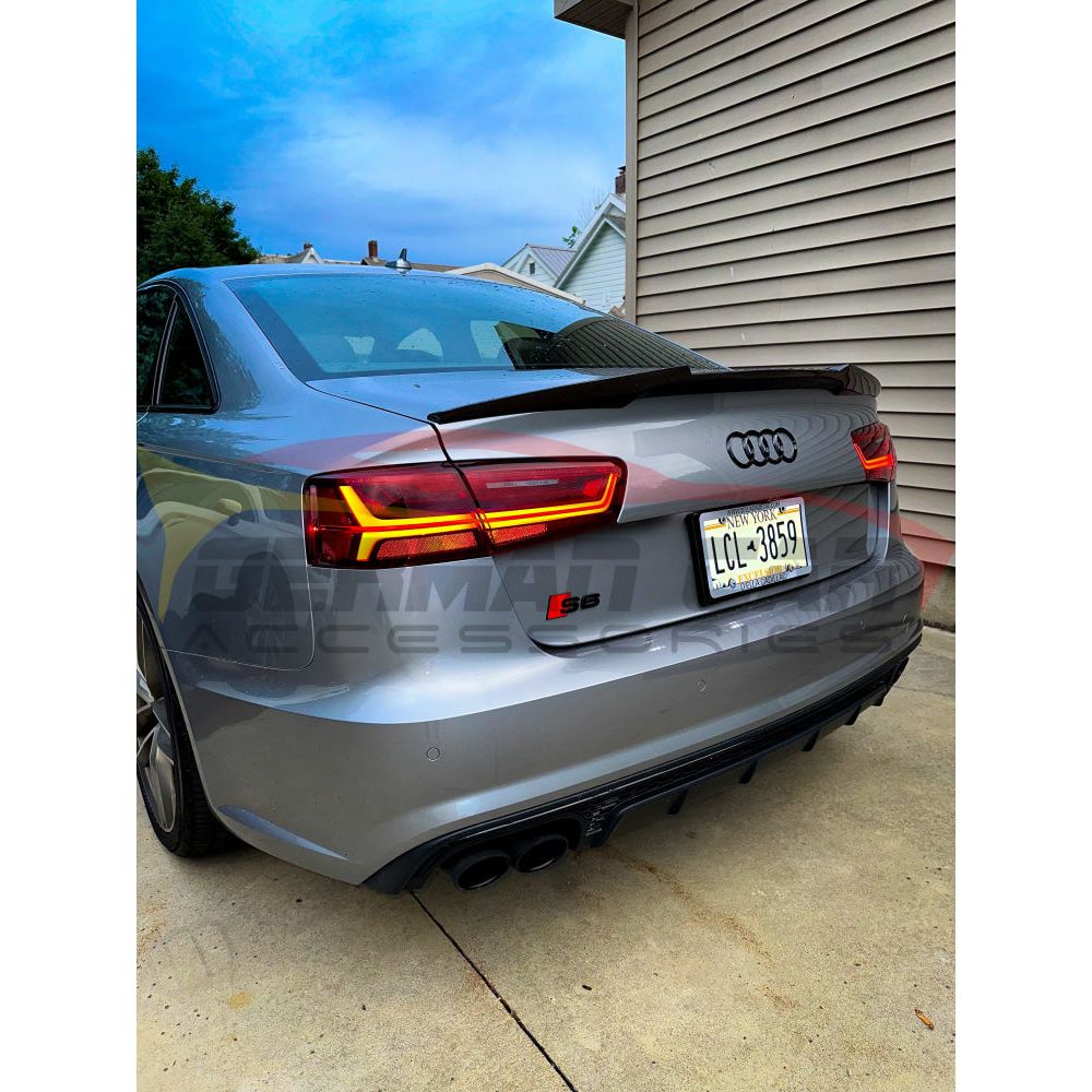 2016-2018 Audi A6/S6 V Style Carbon Fiber Trunk Spoiler | C7.5 A6/S6