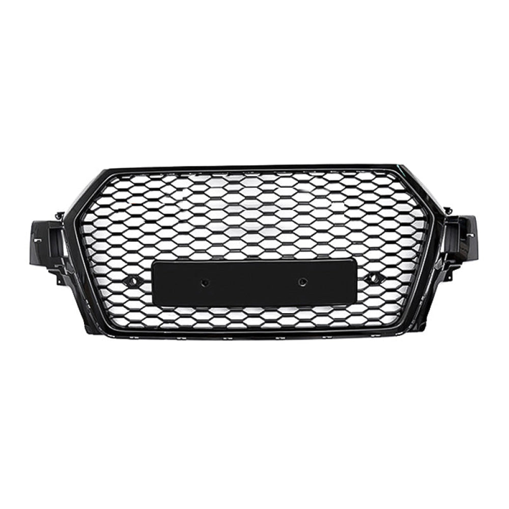 2016-2019 Audi Rsq7 Style Honeycomb Grille | 4M Q7/Sq7 Black Frame Mesh / Yes Front Camera Grilles