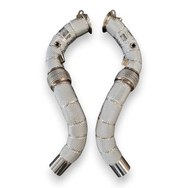 2016-2022 BMW 750i Downpipes | G11/G12 Yes Heat Shield / Racing Downpipe (No Cat) Downpipes