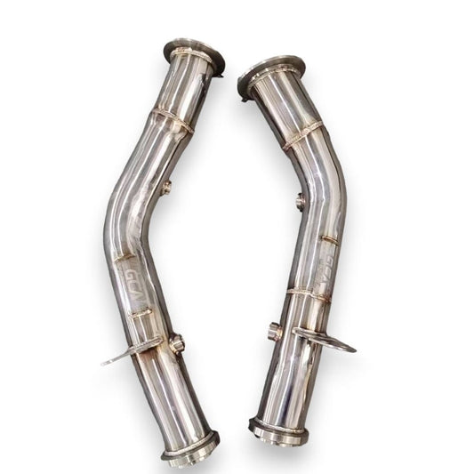 2015-2023 Mercedes C43 Amg Front Race Pipes | W205 No Heat Shield / Racing Downpipe (No Cat)