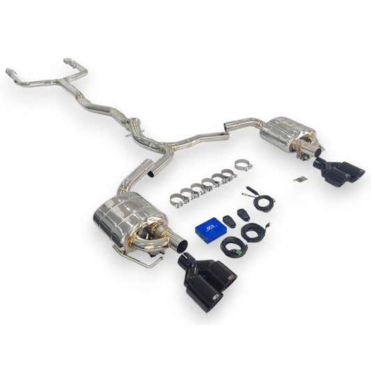 2015-2023 Mercedes C43 Amg Valved Sport Exhaust System | W205 Stainless Steel / Chrome Tips