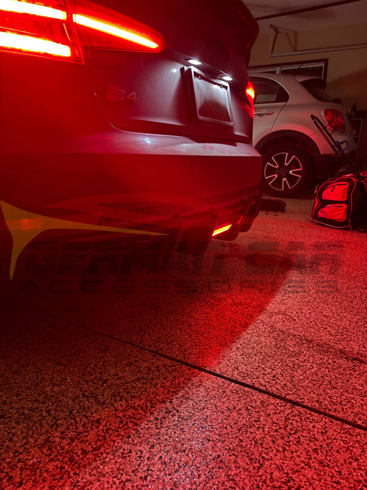 2017-2020 Audi A4/S4 Carbon Fiber Aggressive KB Style Diffuser with LED Brake Light | B9 A4/S4 Rear Diffusers