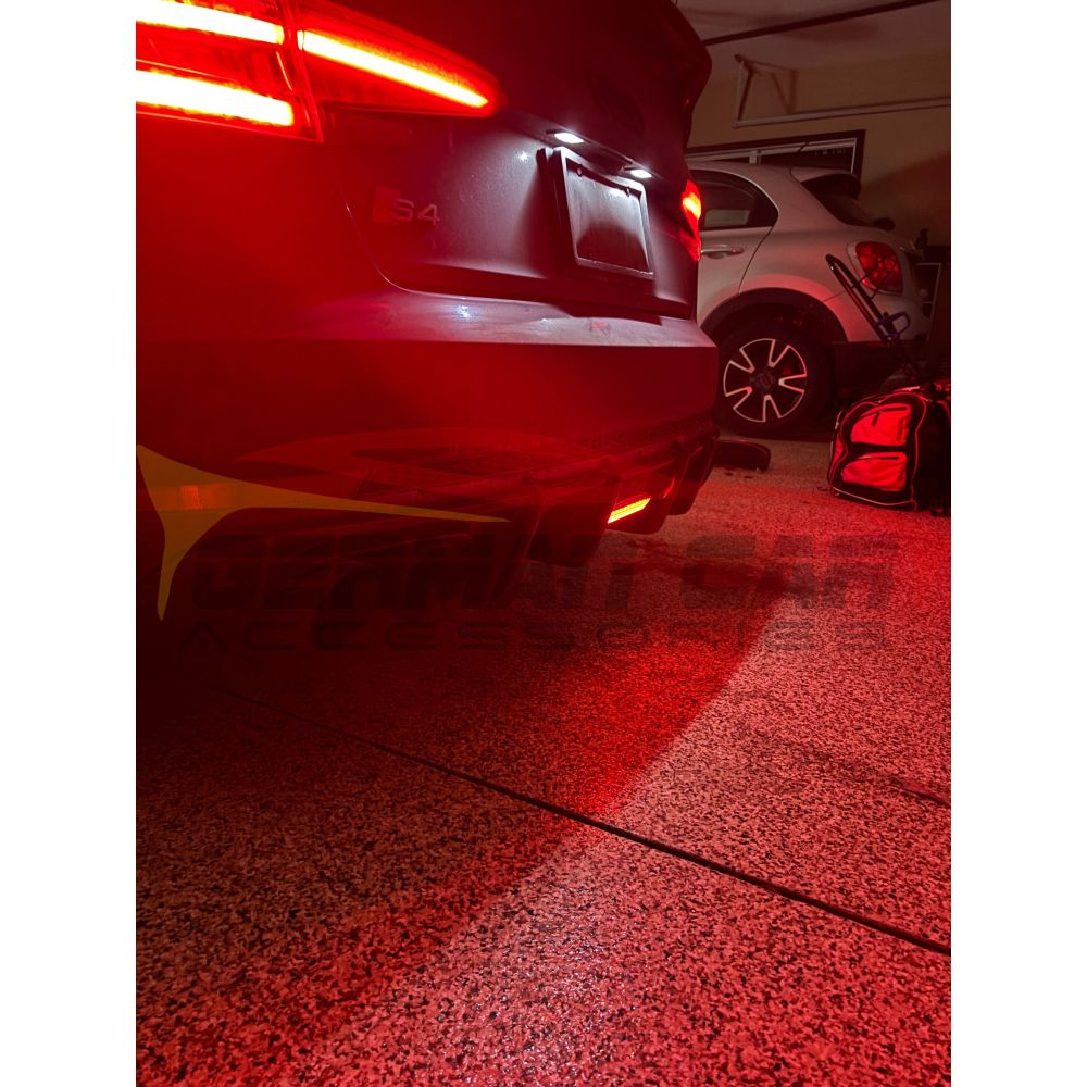 2017-2020 Audi A4/S4 Carbon Fiber Aggressive KB Style Diffuser with LED Brake Light | B9 A4/S4 Rear Diffusers