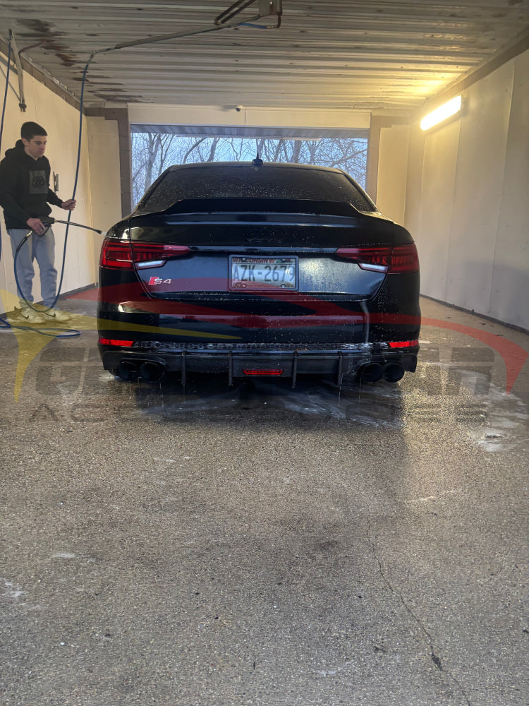 2017-2020 Audi A4/S4 Carbon Fiber Aggressive KB Style Diffuser with LED Brake Light | B9 A4/S4 Rear Diffusers
