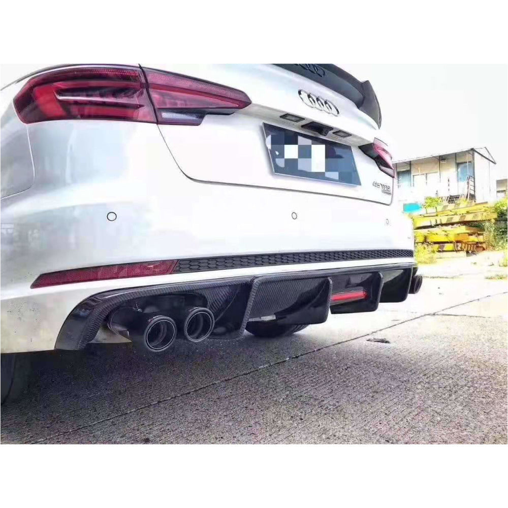 2017-2020 Audi A4/s4 Carbon Fiber Kb Style Diffuser With Led Brake Light | B9