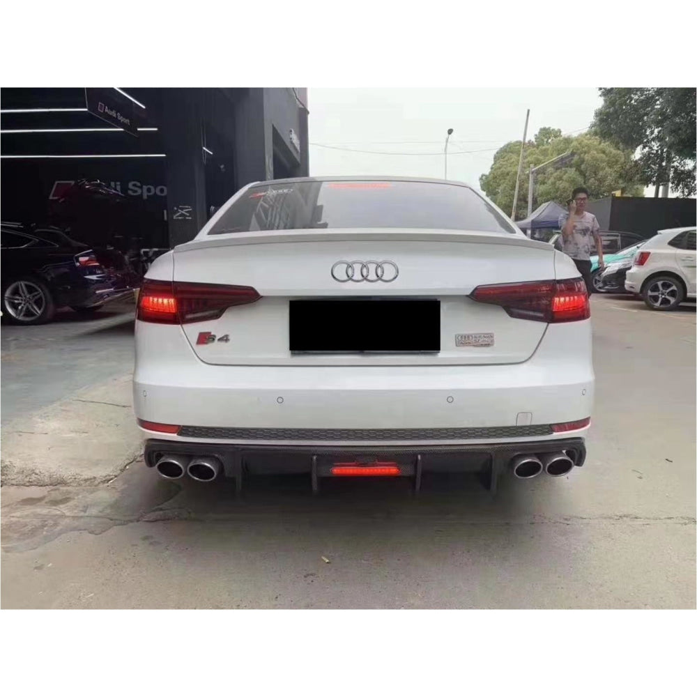 2017-2020 Audi A4/s4 Carbon Fiber Kb Style Diffuser With Led Brake Light | B9