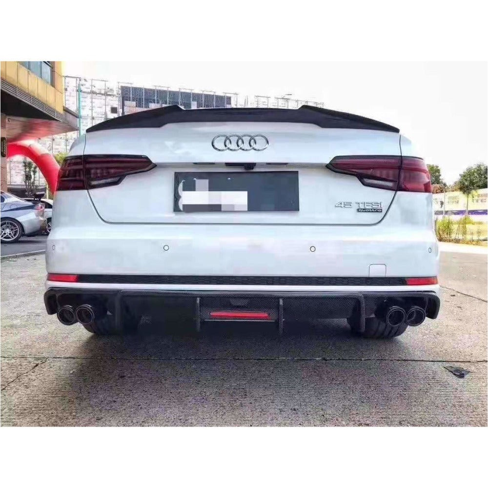 2017-2020 Audi A4/s4 Carbon Fiber Kb Style Diffuser With Led Brake Light | B9