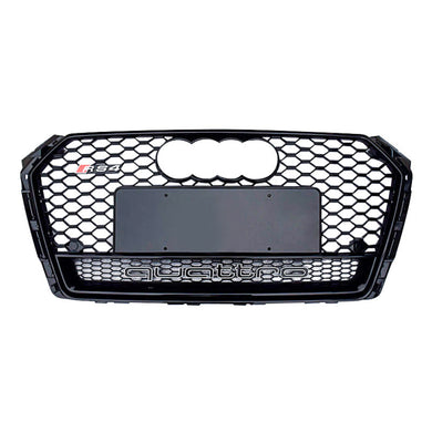 2017-2020 Audi Rs4 Honeycomb Grille With Quattro In Lower Mesh | B9 A4/s4 Black Frame Net Emblem /