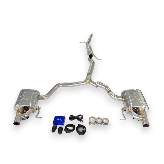 2017 + Audi A4/A5 Valved Sport Exhaust System | B9/B9.5 Stainless Steel / Chrome Tips