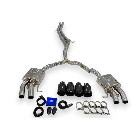 2017 + Audi S4/S5 Valved Sport Exhaust System | B9/B9.5 Stainless Steel / Chrome Tips