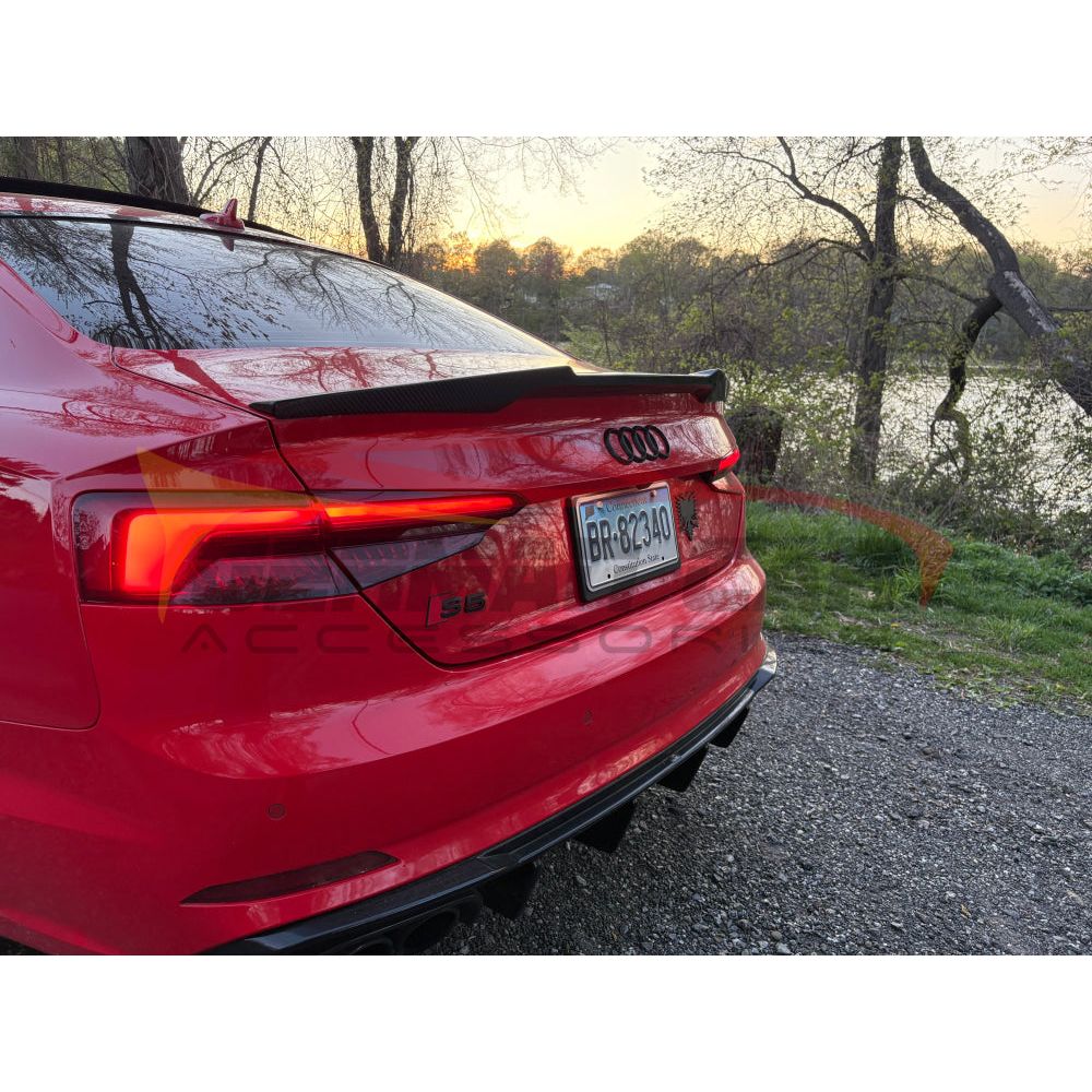 2018-2019 Audi A5/S5/RS5 V Style Carbon Fiber Trunk Spoiler | B9 A5/S5/RS5 Rear Trunk Spoilers