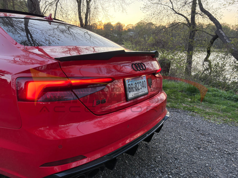 2018-2019 Audi A5/S5/RS5 V Style Carbon Fiber Trunk Spoiler | B9 A5/S5/RS5 Rear Trunk Spoilers