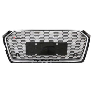2018-2019 Audi Rs5 Honeycomb Grille | B9 A5/s5 Silver Frame Black Net All Mesh No Emblem / Yes Front