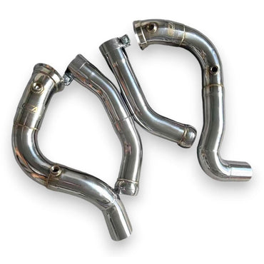 2019 + Mercedes Amg Gt63/Gt63S Downpipes | X290 No Heat Shield / Racing Downpipe (No Cat) Front