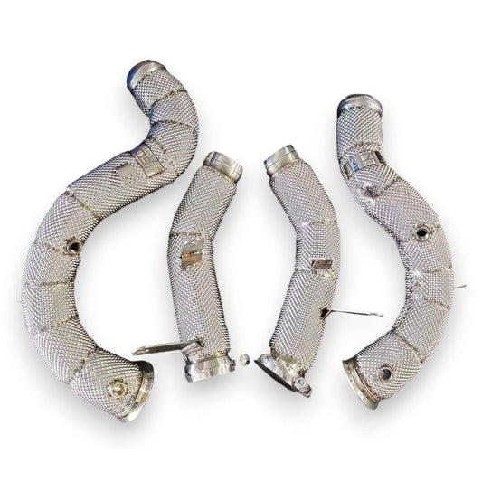 2019 + Mercedes Amg Gt63/Gt63S Downpipes | X290 Yes Heat Shield / Racing Downpipe (No Cat) Front