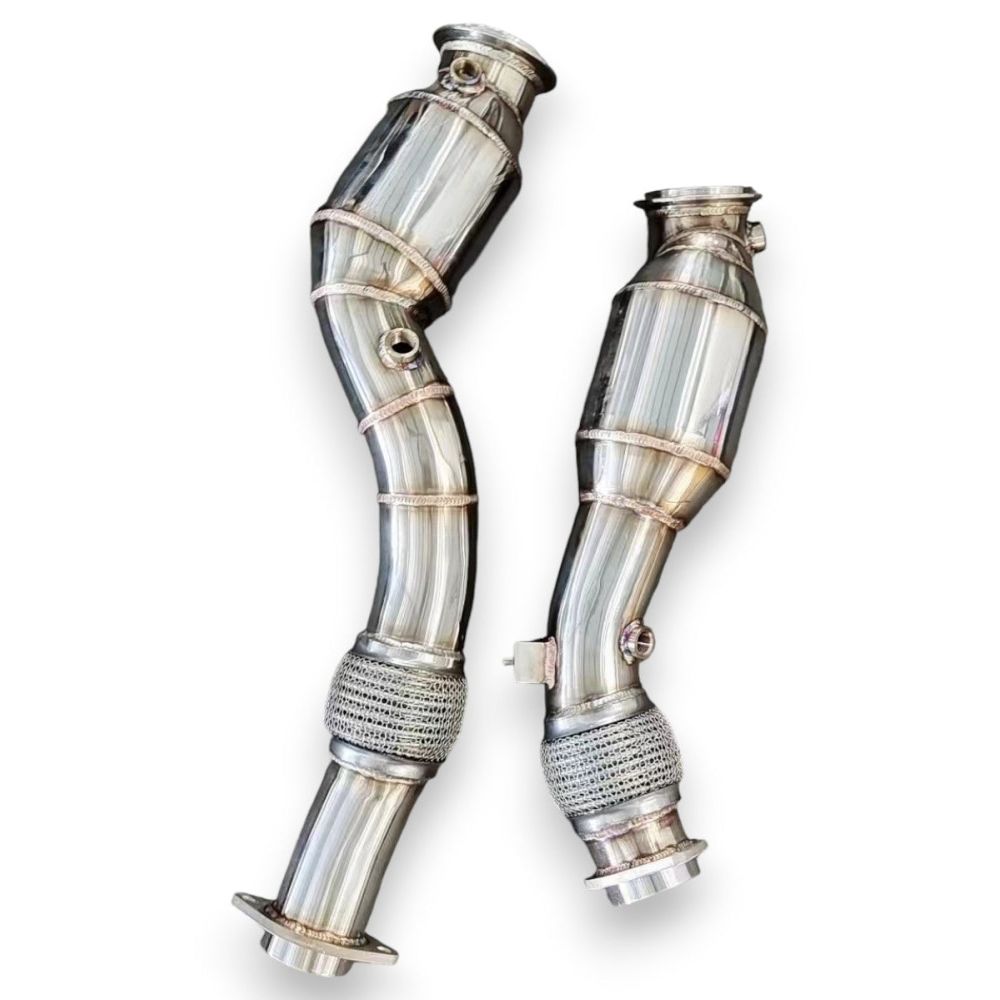 2019 + Bmw X3M/X4M Downpipes | F97/F98 No Heat Shield / Racing Downpipe (No Cat) Front Race Pipes