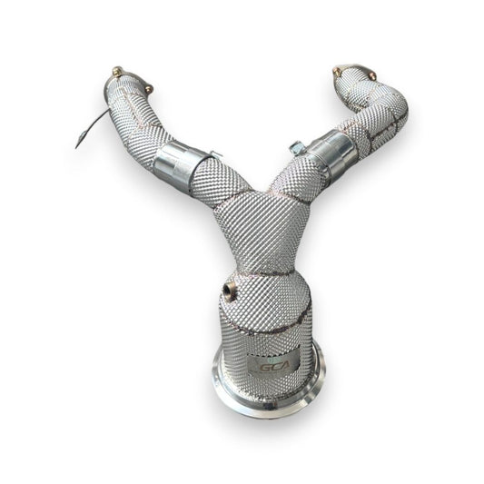 2019 + Audi A6/A7 Downpipe | C8 Yes Heat Shield / Racing (No Cat) Front Race Pipes