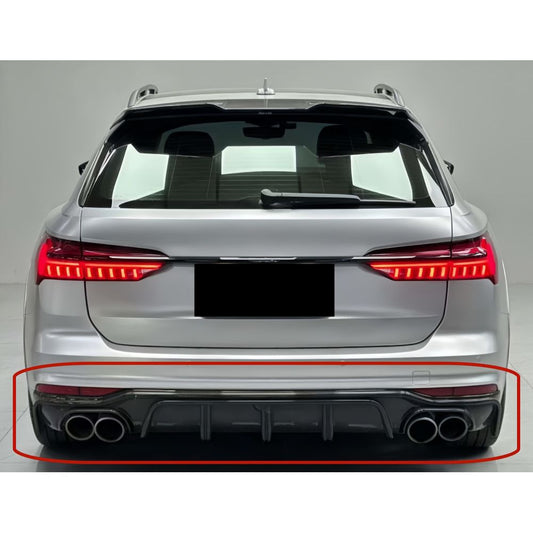 2019+ Audi A6 Allroad Carbon Fiber KB Style Diffuser with LED Brake Light | C8 A6 Allroad - Rear Diffusers
