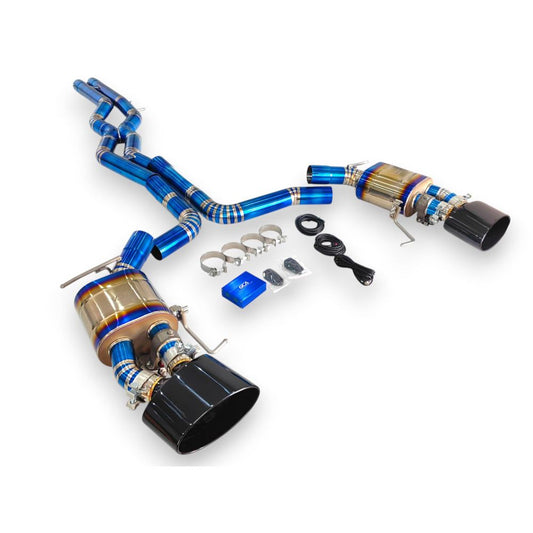 2019 + Audi RS6/RS7 Valved Sport Exhaust System | C8 RS6/RS7 Titanium Exhaust / Chrome Tips Exhausts