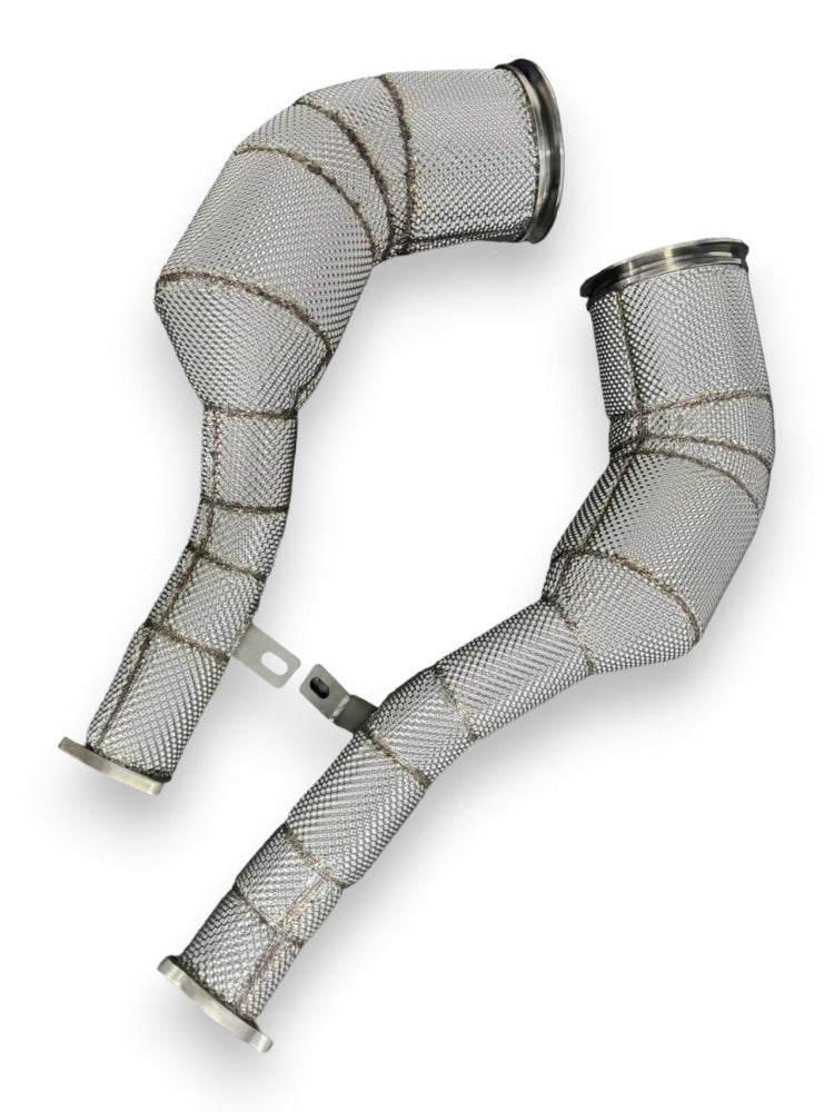 2019 + Audi S6/S7 Front Race Pipes | C8 Yes Heat Shield / Racing Downpipe (No Cat)