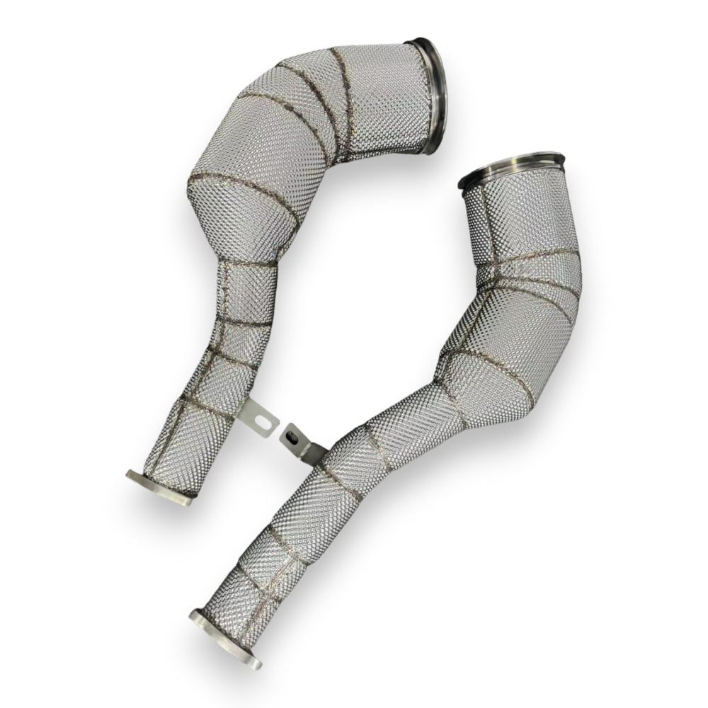 2019 + Audi S6/S7 Front Race Pipes | C8 Yes Heat Shield / Racing Downpipe (No Cat)