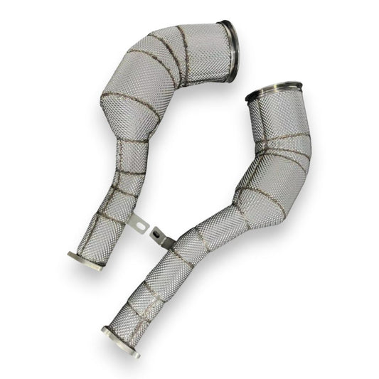 2019 + Audi S6/S7 Front Race Pipes | C8 Yes Heat Shield / Racing Downpipe (No Cat)